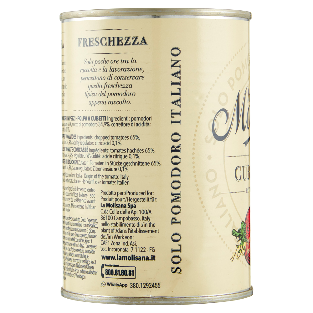 La Molisana Pulpe de tomates en dés "cubettata" 100 % italienne - 400 g
