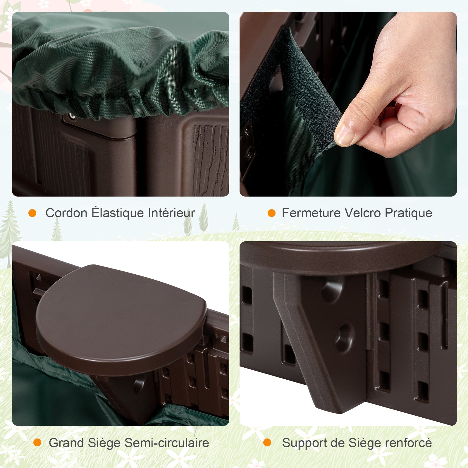 Costway Bac à sable ovale 185 cm avec bâche imperméable