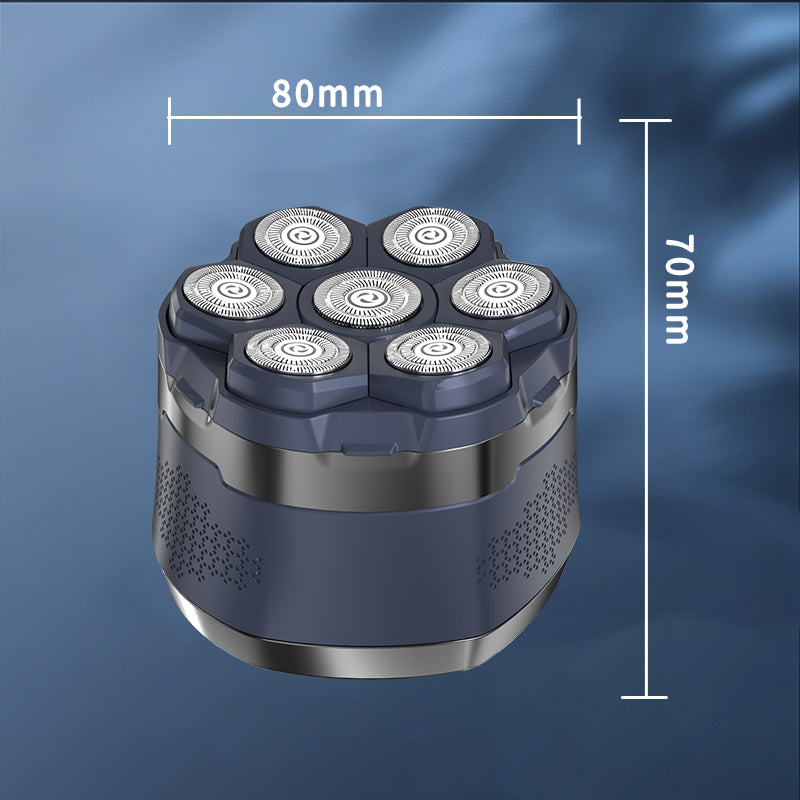 komingdon Tondeuse électrique pour tête rasage 6D sans fil pour homme, avec écran LED - 6 lames flottantes, rechargeable, idéale pour cheveux courts et le voyage - Noir
