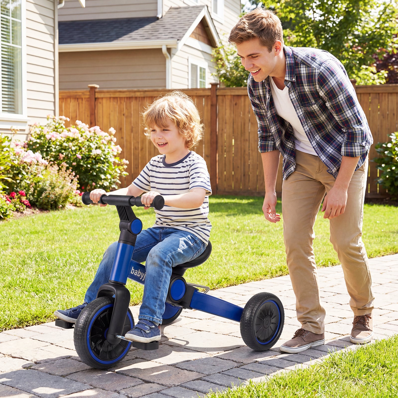 Vélo 5-en-1 pour enfants / draisienne, avec pédales amovibles - Bleu
