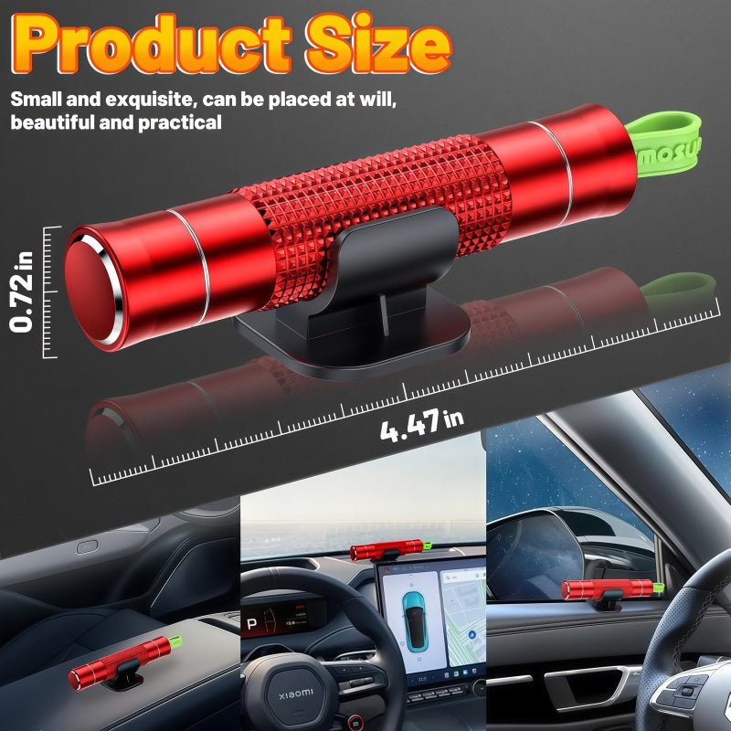 Smosun Safehammer Marteau de sécurité amélioré Brise-vitre sous l'eau Marteau de voiture Coupe-ceinture Brise-vitre Outil d'évacuation d'urgence Safehammer brise-vitre pour voitures neuves 3 pièces Rouge Noir Argent
