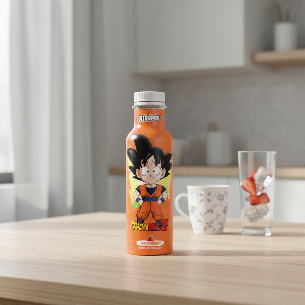 ULTRAPOP Dragon Ball Z Goku Boisson aromatisée jus de fruit saveur fraise - 33 cl