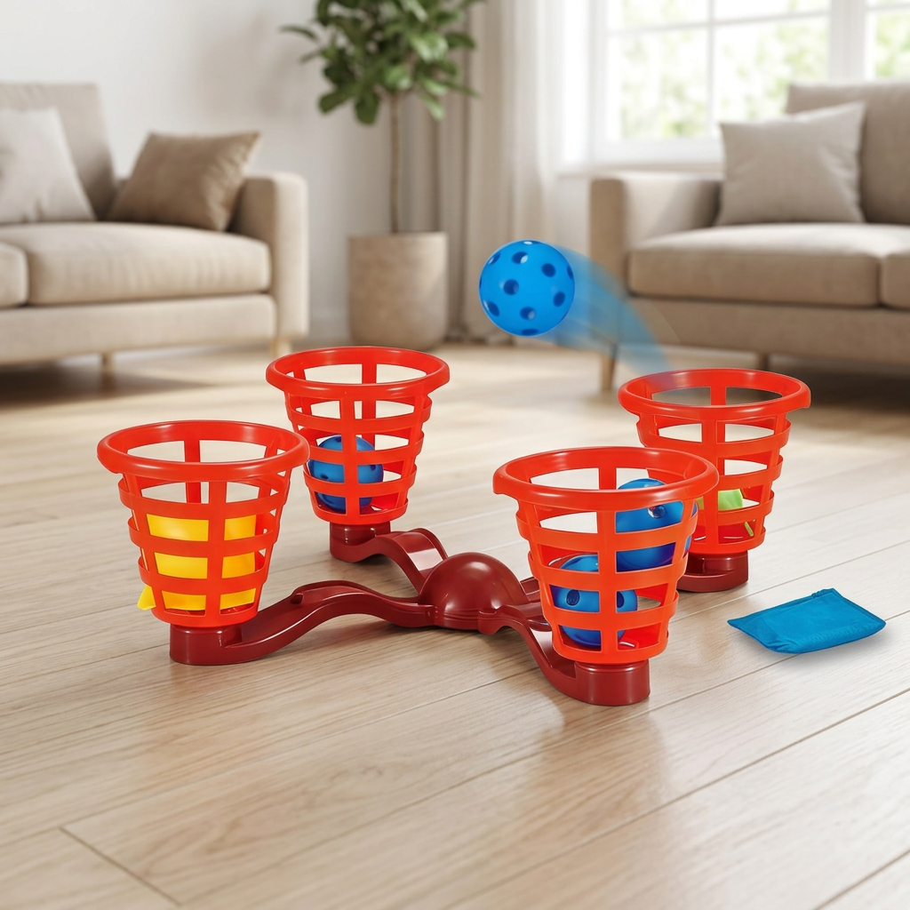 Jeu de basket-ball portable pour enfants CubiDoodle, mini panier en ABS avec ballon, hauteur réglable 100-150cm pour intérieur/extérieur