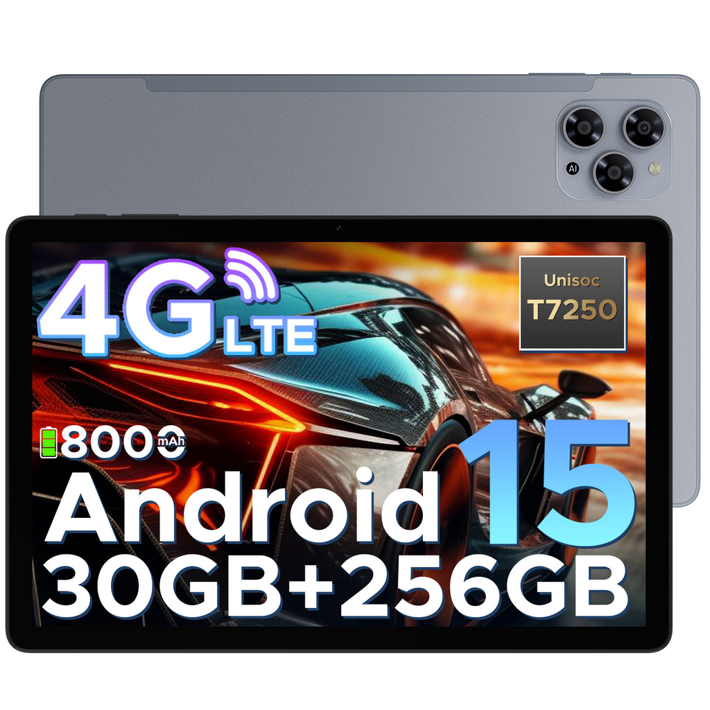 DOOGEE Tab G6 Tablette 11 pouces Android 15, 30 Go + 256 Go/2 To, 8000 mAh, T7250 huit cœurs, 4G LTE, double haut-parleur, Widevine L1, identification faciale, Bluetooth 5,0, Wi-Fi 5G, GPS, gris