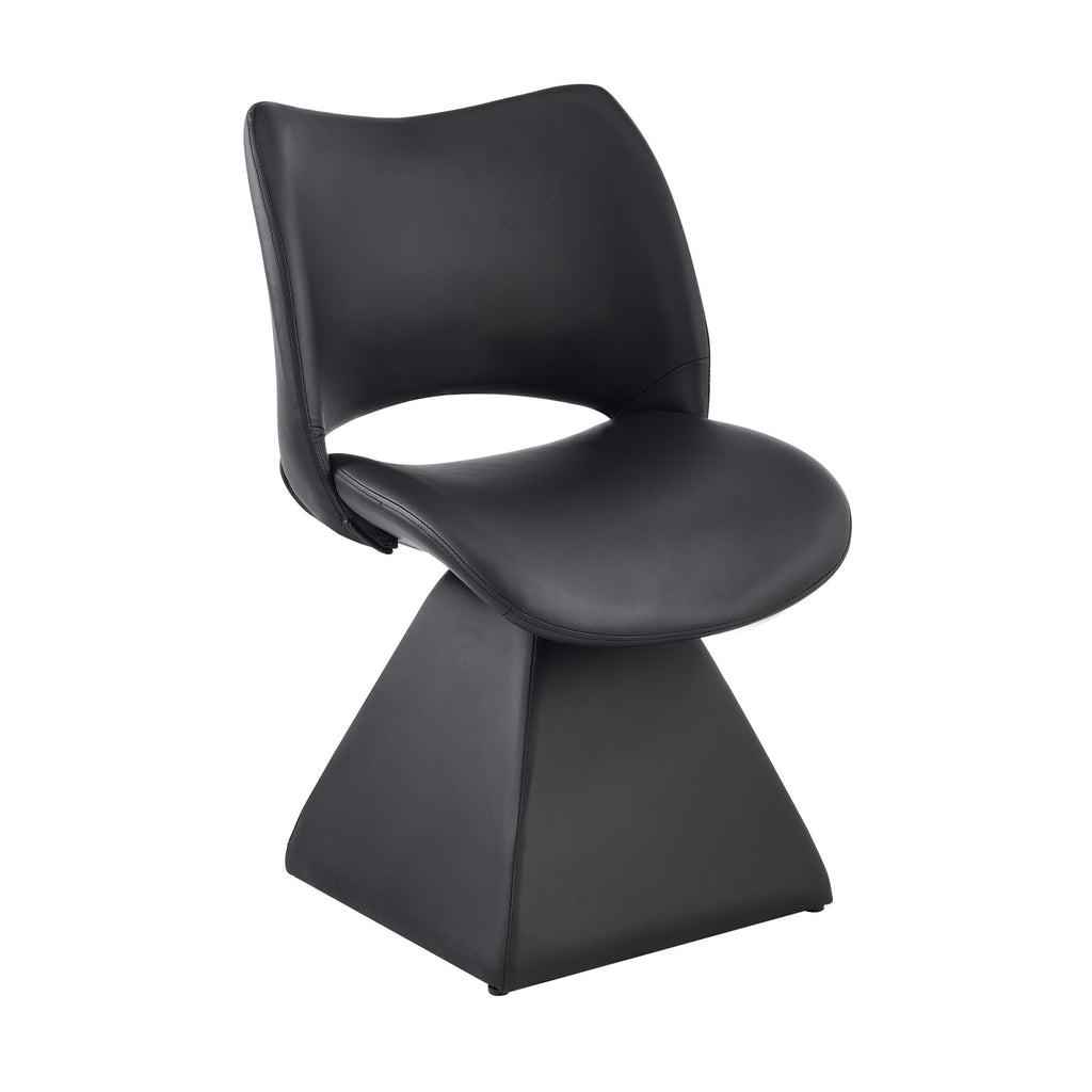 URBAN MEUBLE Chaise pivotante Comfort noire, chaise en similicuir à dossier haut moderne, taille 54 x 48 x 84 cm