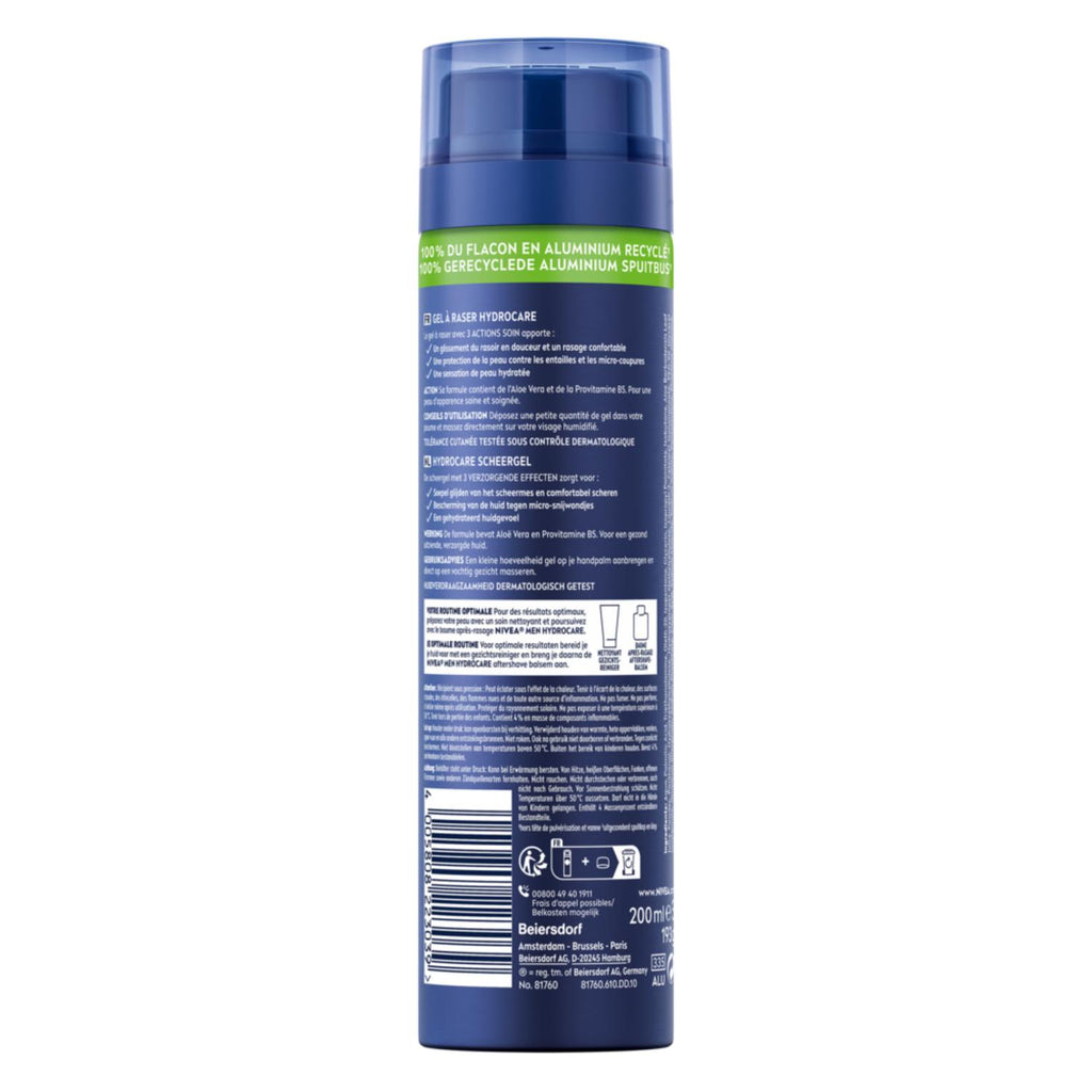 NIVEA MEN Hydro Care Visage Gel à Raser 200 ml