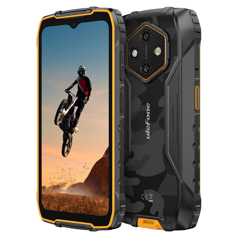 Ulefone RugKing 4 Pro Téléphone Rugged Orange, 16 Go + 256 Go Batterie 10200 mAh Écran 6,56" 120 Hz Double SIM, NFC