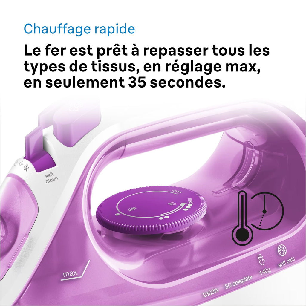 BRAUN TexStyle 3, Fer à Repasser Vapeur, SI3030PU, Violet