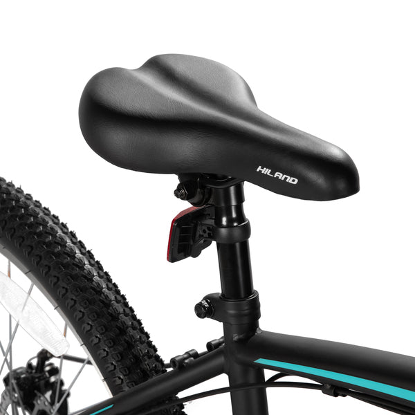 Hiland Ridge VTT adulte, cadre robuste en acier haute résistance, vélo de trajet urbain homme femme, fourche à suspension avant, 18 vitesses, double frein à disque, 26 pouces