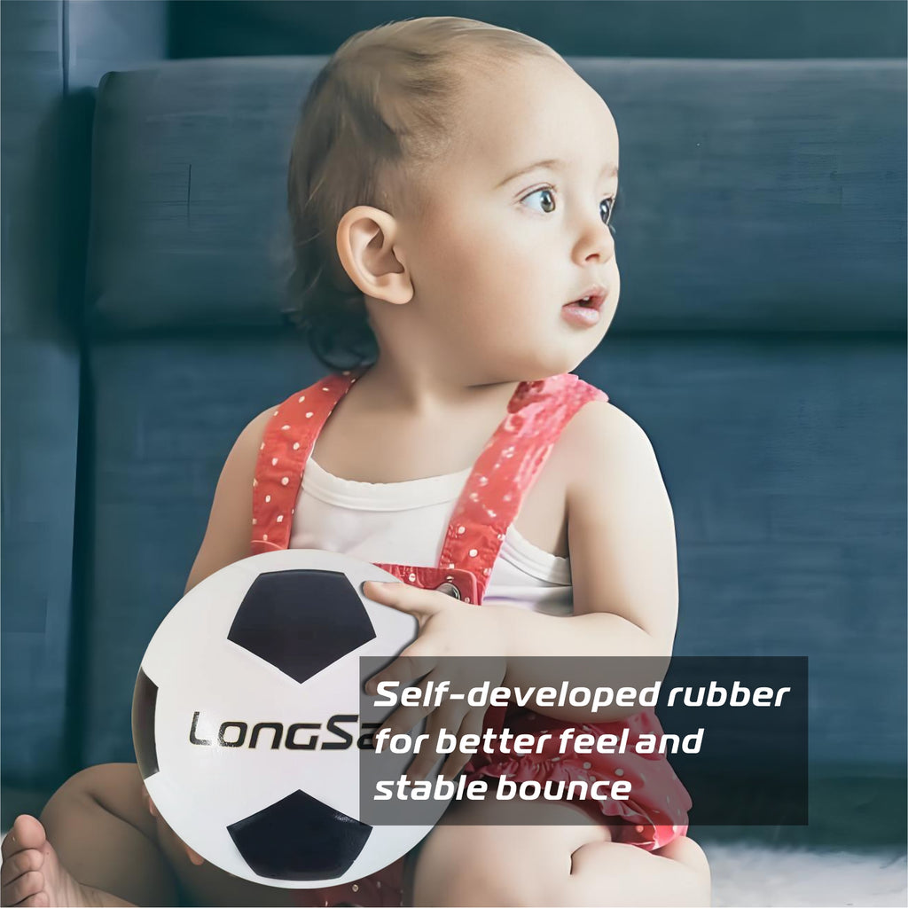 LONGSAIL Ballon de football en caoutchouc haute qualité blanc - Taille 3