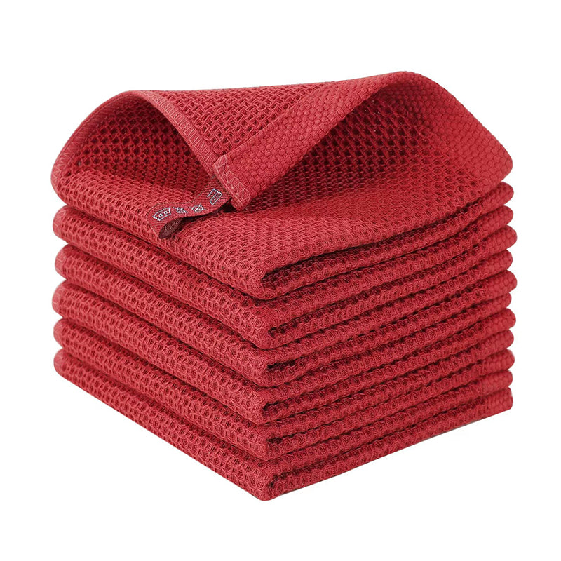 JORDAN&JUDY Essuie-tout de cuisine - Lot de 6 - Rouge - Durables et faciles à nettoyer - 30 x 30 cm