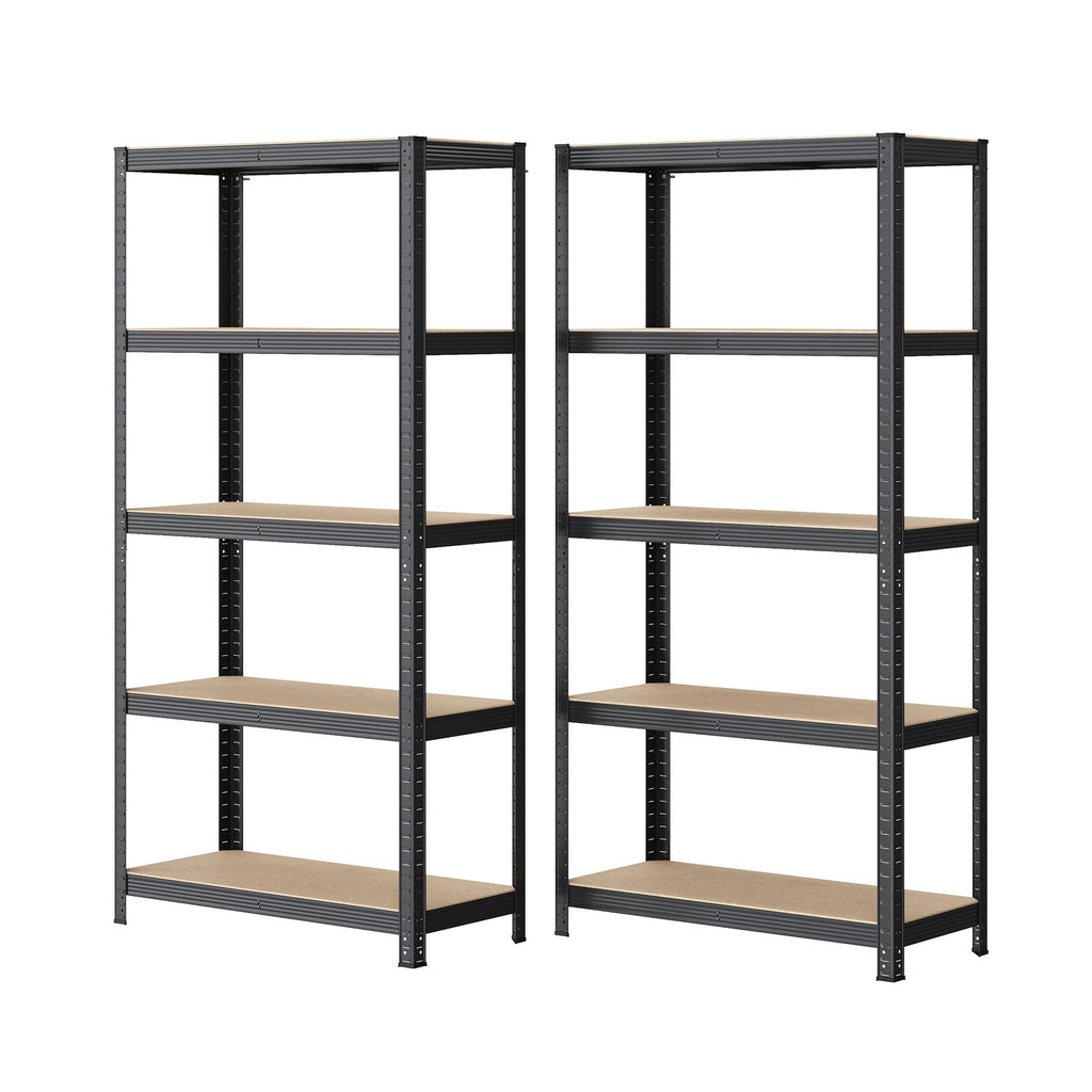 JOYFURNOS Étagères à 5 Niveaux Lot de 2, Étagère en Acier pour Rangement, pour Garage, Abri, Gris