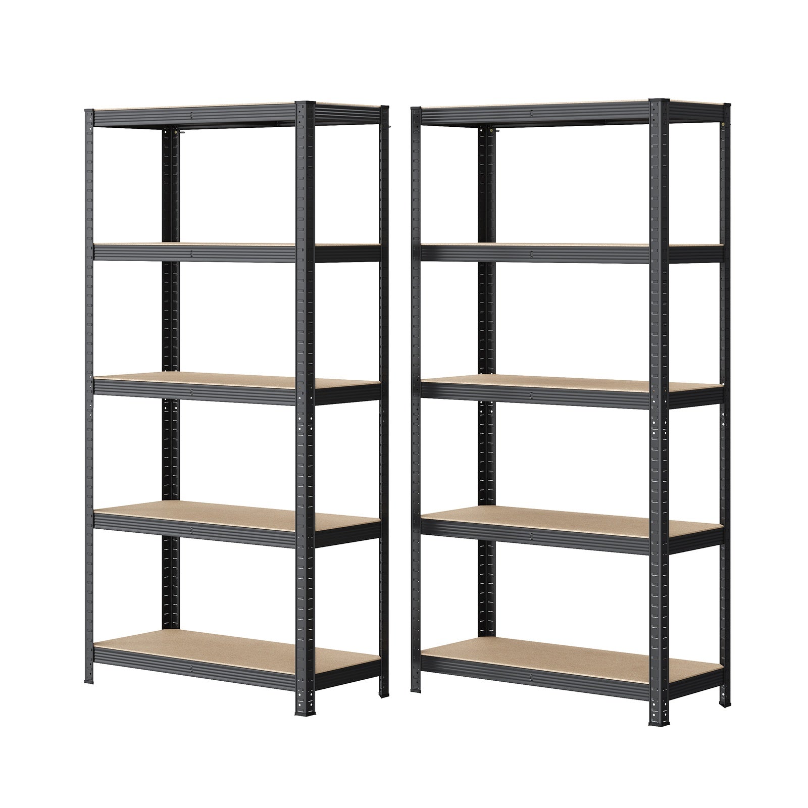 JOYFURNOS Étagères à 5 Niveaux Lot de 2, Étagère en Acier pour Rangement, pour Garage, Abri, Gris