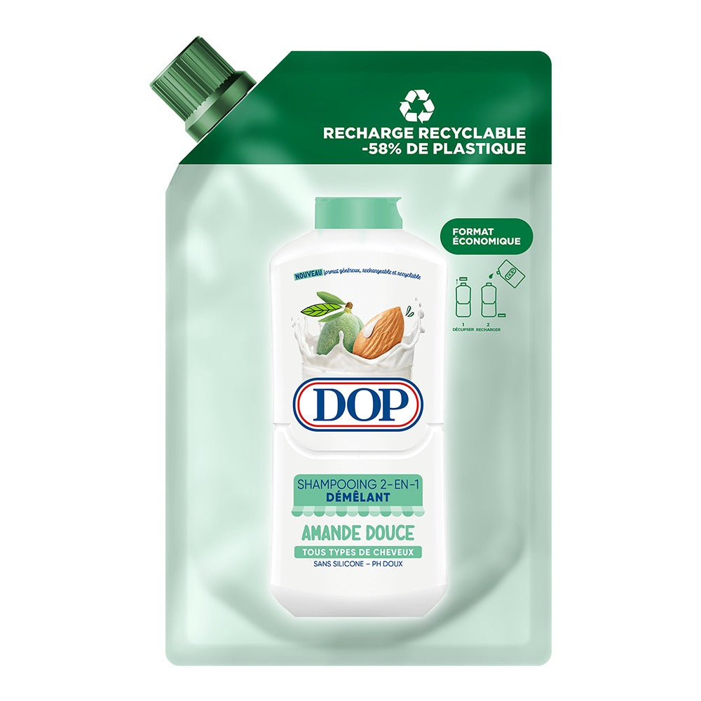 DOP Recharge Shampooing 2 en 1 Démêlant Amande Douce 500ml