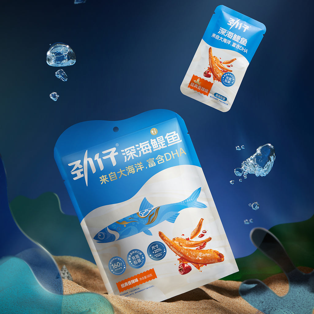 Jin Zai Anchois des grands fonds saveur épicée classique 58 g (5 sachets individuels)
