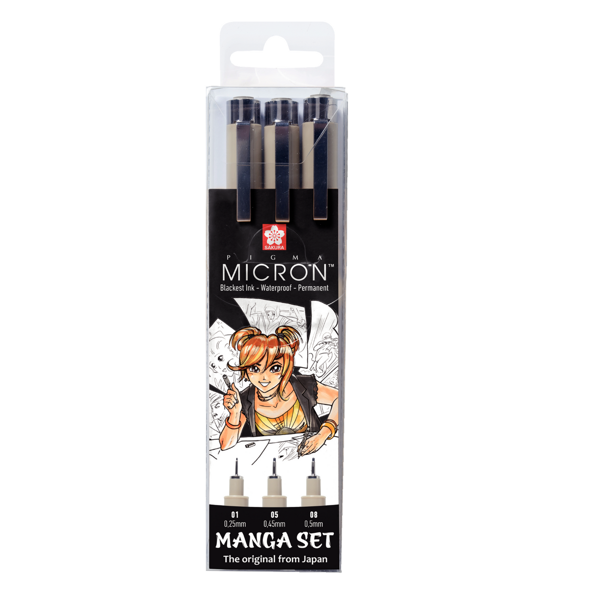 Coffret Sakura Pigma Micron Manga Collection - 3 tailles - Noir