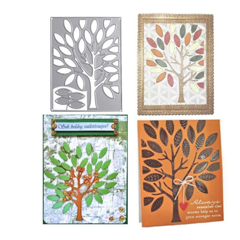 WhereHike Matrices de découpe en métal branches et feuilles pour kit de création de cartes gaufrage papier découpes de papier gaufré pochoirs pour machine de scrapbooking