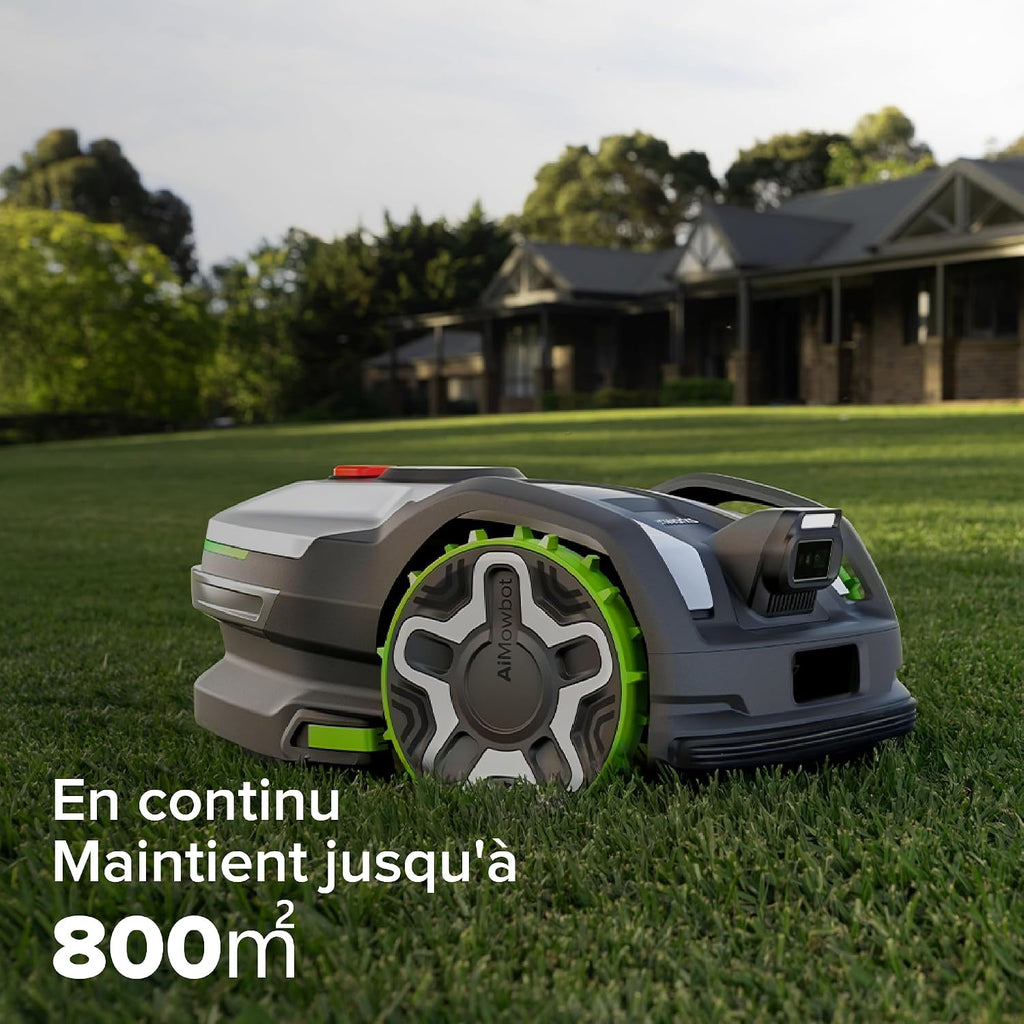 greenworks AI Mowbot C8 Robot-tondeuse sans fil sans fil périphérique, Max. 800 m², Navigation RTK, Cartographie automatique, Bordure virtuelle, Contrôle multi-zones, Extrêmement silencieux