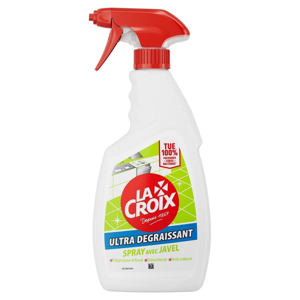 Lacroix Ultra Spray Nettoyant Cuisine avec Javel, Dégraissant & Désinfectant, 500 ml