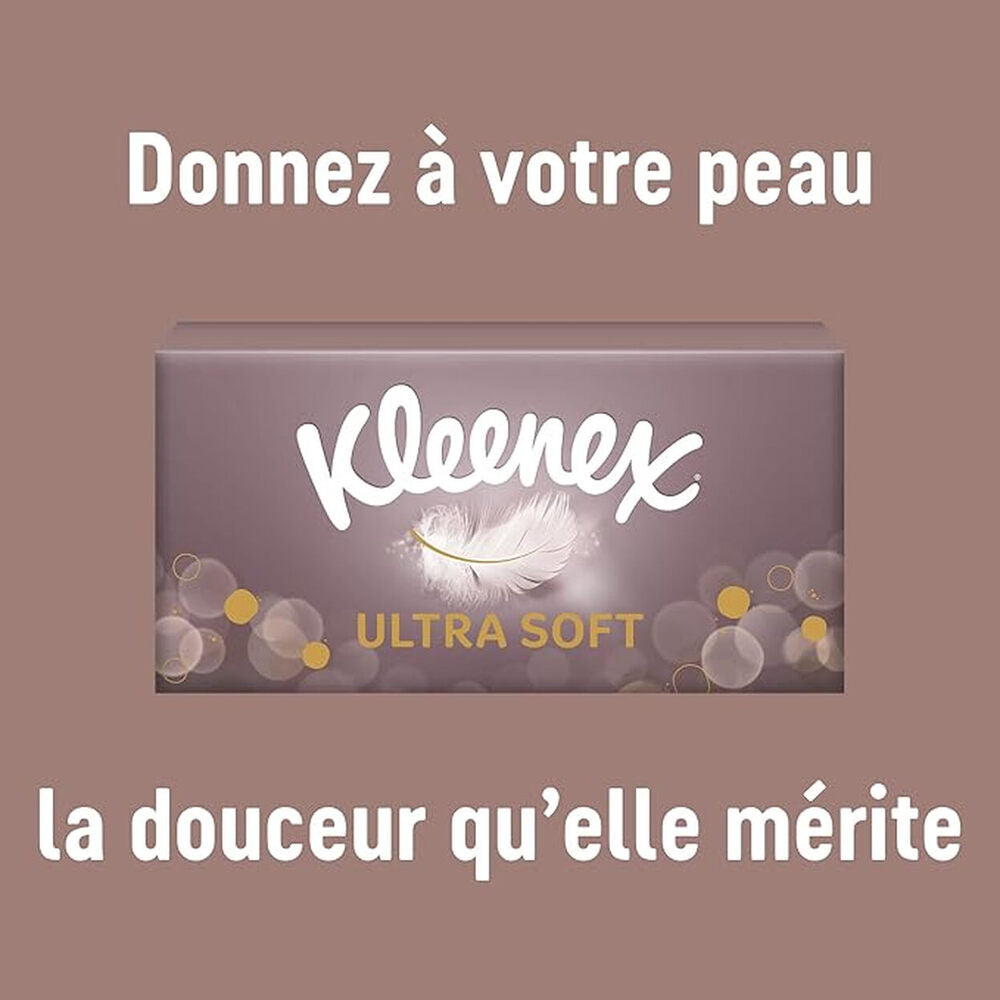Kleenex mouchoirs en papier ultra doux, paquets de poche, 40 x 7 mouchoirs (280 mouchoirs au total) (4 paquets de 10)