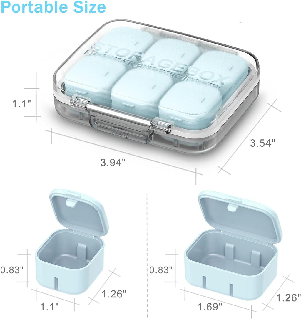 GAONLY Pilulier 4/6 compartiments à assemblage libre, organiseur de médicaments de voyage 10 jours, pilulier portable étanche, étui quotidien pour médicaments, vitamines