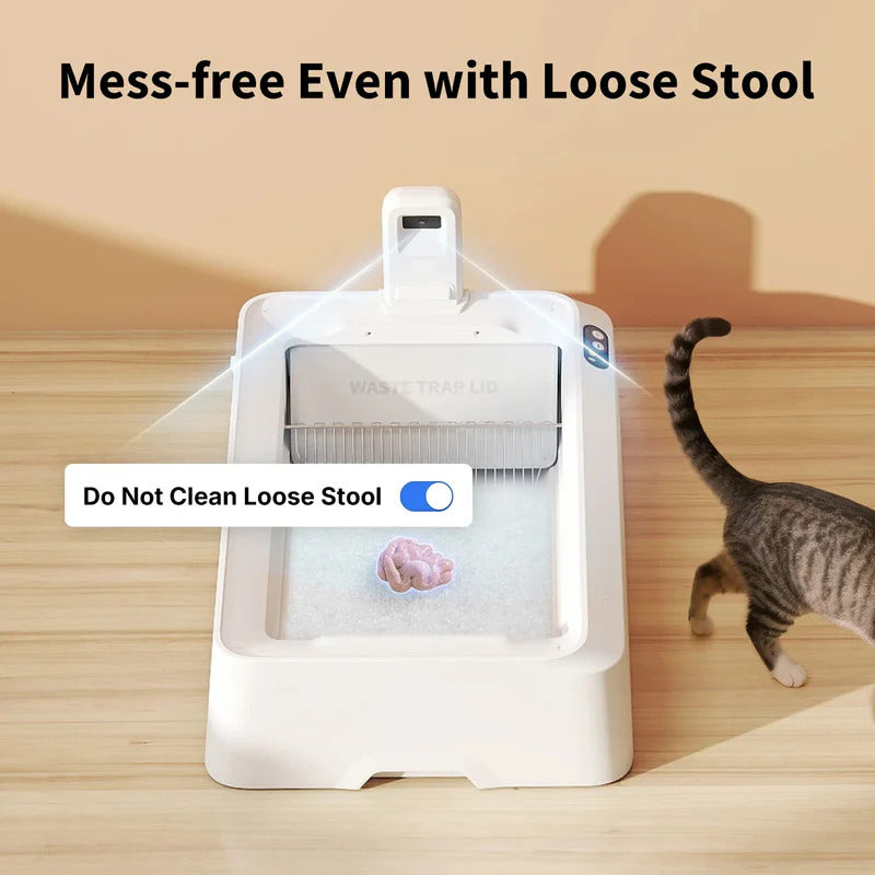 PETKIT PUROBOT CRYSTAL DUO, Nettoyage mains libres jusqu'à 30 jours, Bac à litière ouvert pour chat avec éliminateur d'odeurs N60