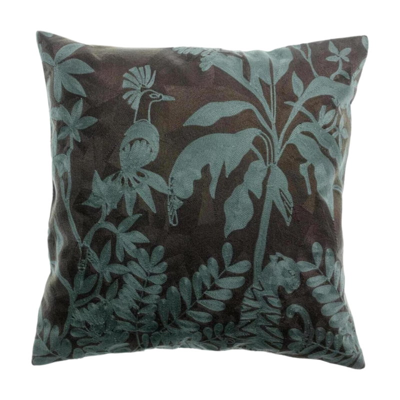 Housse de coussin brode raki carbone