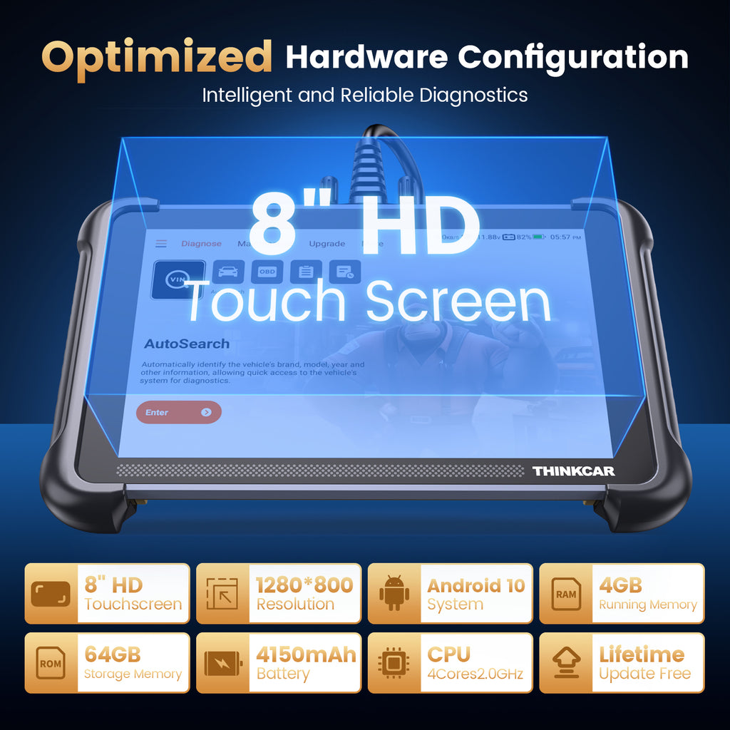 THINKCAR ThinkSCAN 689 Outil de diagnostic OBD2 pour voiture, avec 34 fonctions de remise à zéro et diagnostic complet des systèmes, lecteur de données pour tests actifs