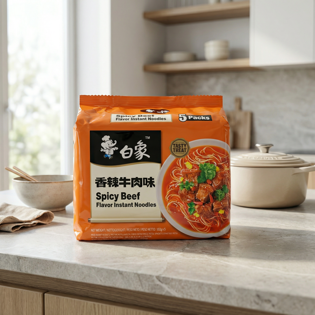 Bai Xiang Nouilles saveur bœuf épicé classique - 5 x 102 g
