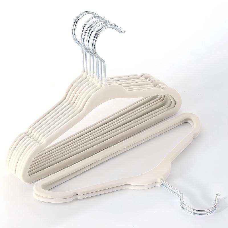 Lot de 30 cintres pour vêtements d’enfants en velours antidérapants, Marque blanche, Profil fin, Beige, Idéaux pour vêtements de bébés et d’enfants