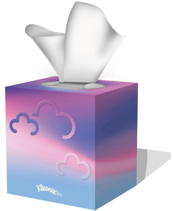 KLEENEX Collection Mouchoirs en Papier 3 Épaisseurs Boîte Cubique Décorative, 1 Boîte, 48 Mouchoirs