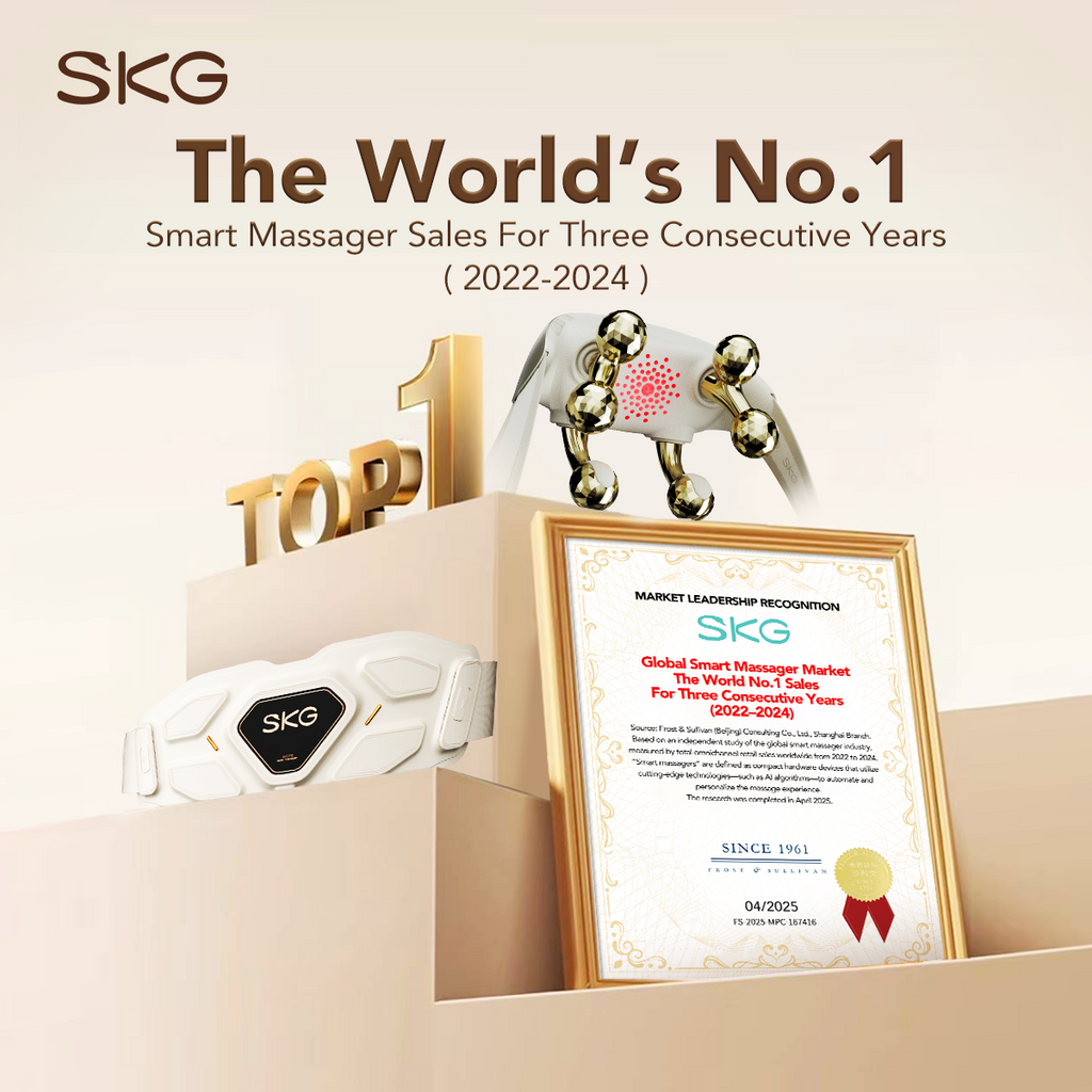 SKG TS700 Support lombaire de massage, Tête de massage 4D, Massage sur rail, Pour bureau et domicile, Cadeau pour l'être aimé