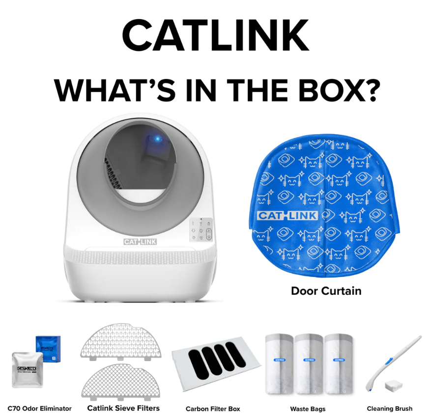 CATLINK Pro-X Bac à litière robotisé intelligent de luxe pour chat - Conception automatique autonettoyante extra large avec contrôle par application, double élimination des odeurs - Convient aux chats de 3,3~22 lb