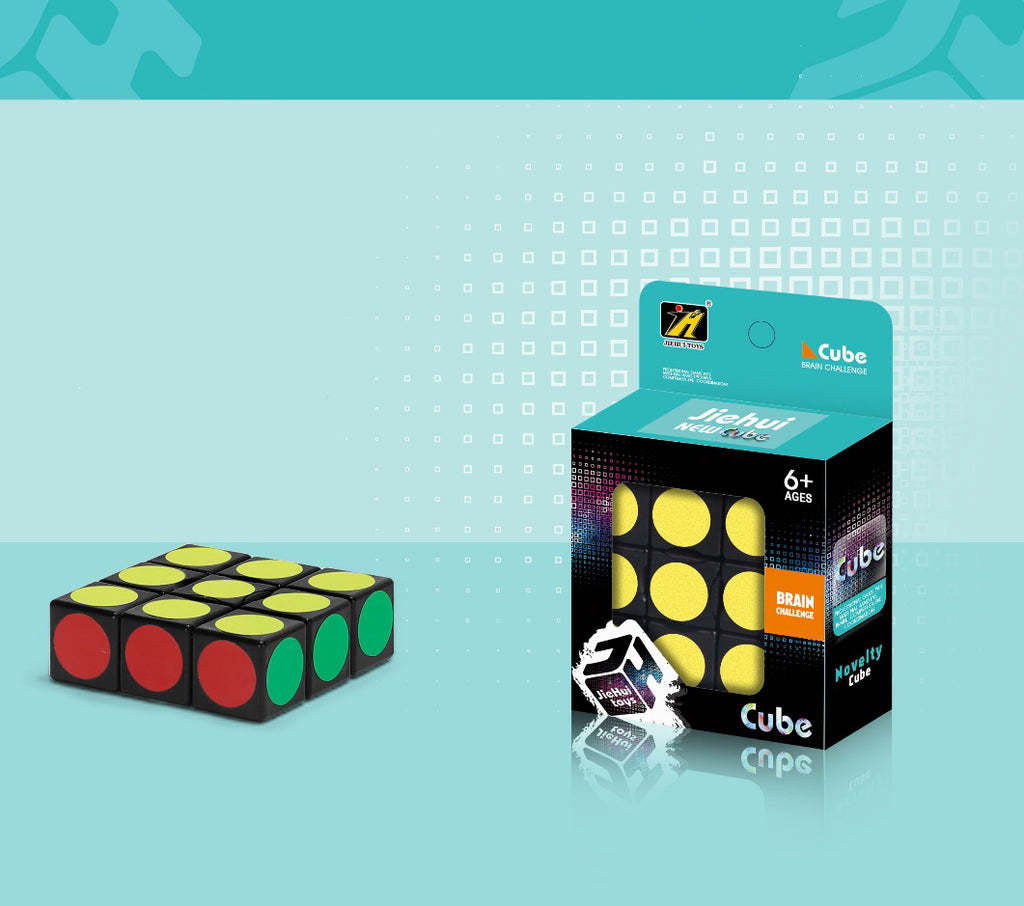 Cube casse-tête 1 x 1 (Présumé), Design classique à autocollants, Jouet fantaisie pour débutants