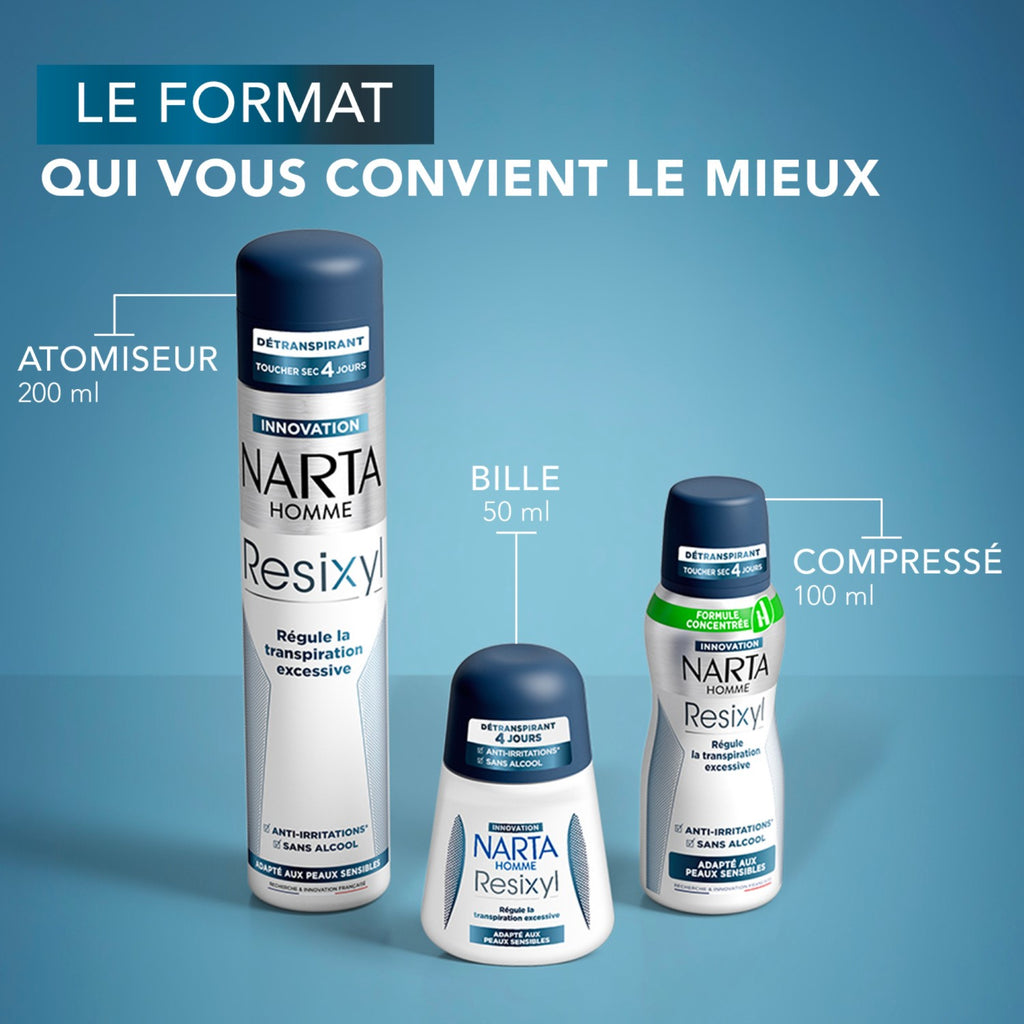 Narta Resixyl Spray Anti-Transpirant Homme - Efficacité 4 Jours 200 ml