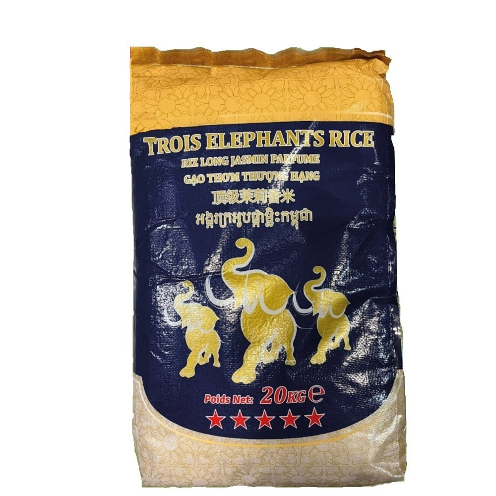 SAWAT-D Golden 3 Elephants Riz jasmin - 20 kg