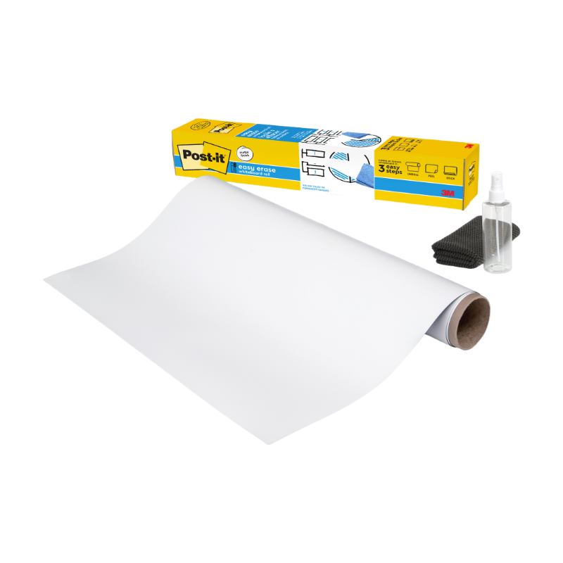 Post-It Rouleau d’effaçable pour tableau blanc EE3x2, Blanc, 91,4 cm x 60,9 cm, 1 rouleau/lot