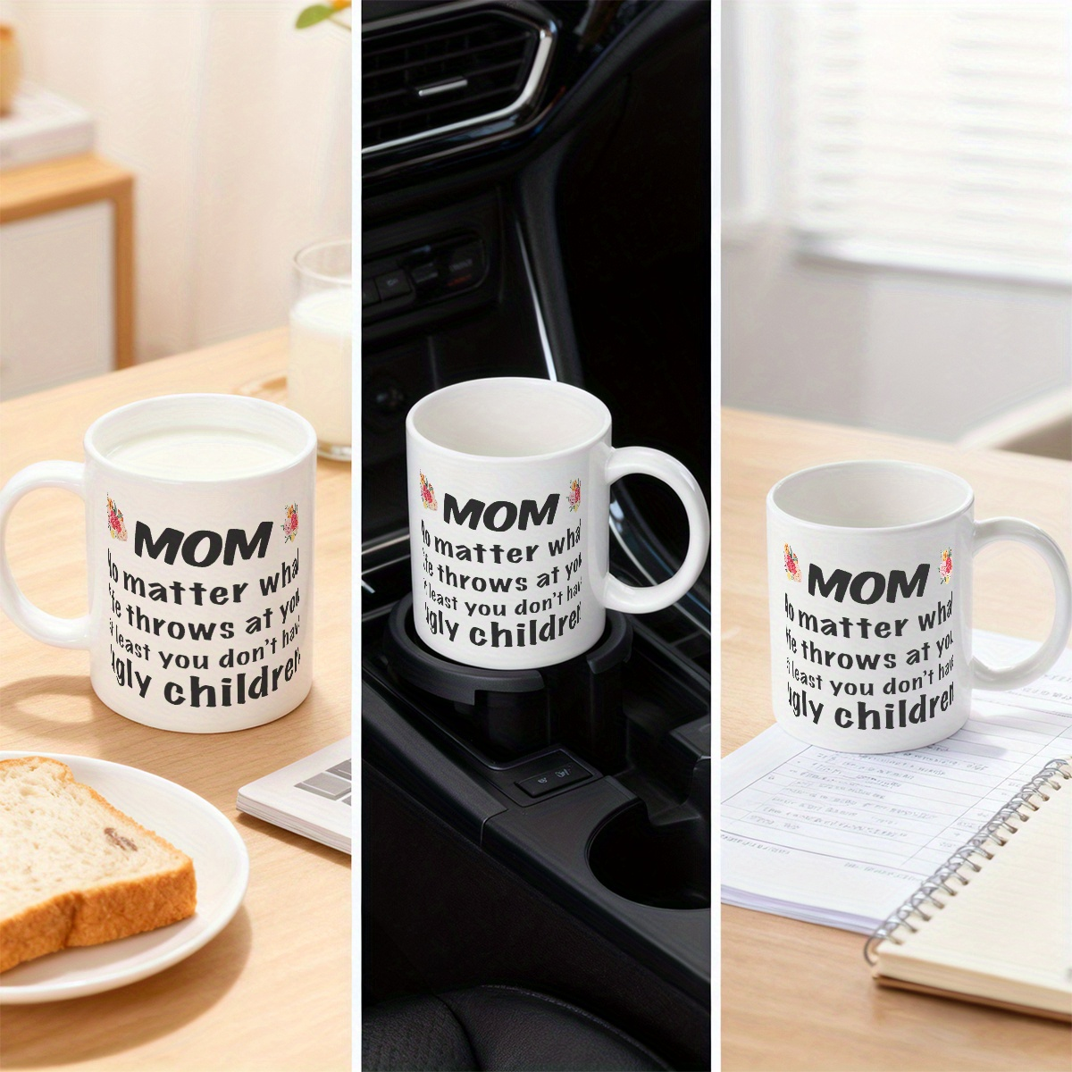 Alphynix Mug en céramique avec citation humoristique « No Matter What Life Throws At You, At Least ou Dont Have Ugly Children » - 33 cl