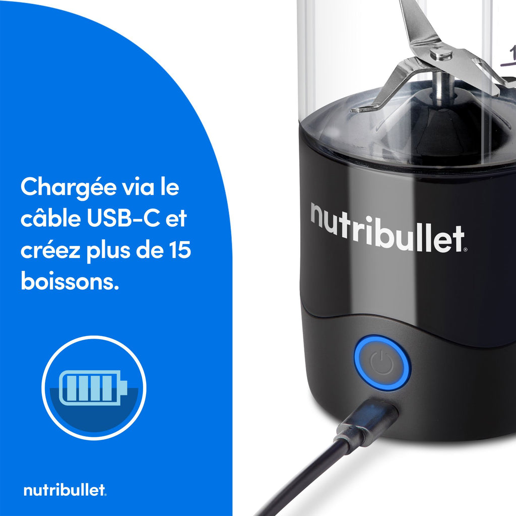nutribullet Portable, Blender Personnel Rechargeable USB, NBP003B, Noir