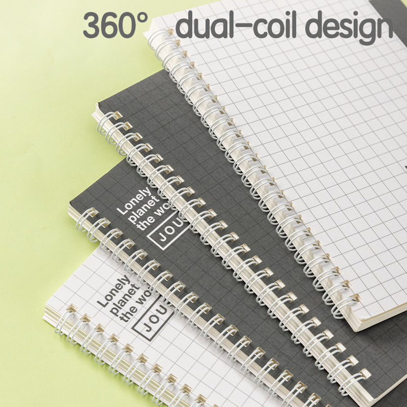 Deli Rhythm Series Lot de 4 carnets à spirale A5, papier ligné 70g/m² - 80 feuilles/160 pages