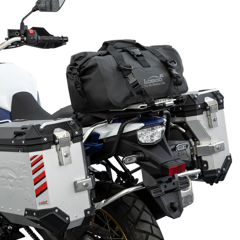 LOBOO Sacoche arrière de moto magnétique à fermeture enroulable - 20 L Sac polochon étanche IPX6 avec valve d'air