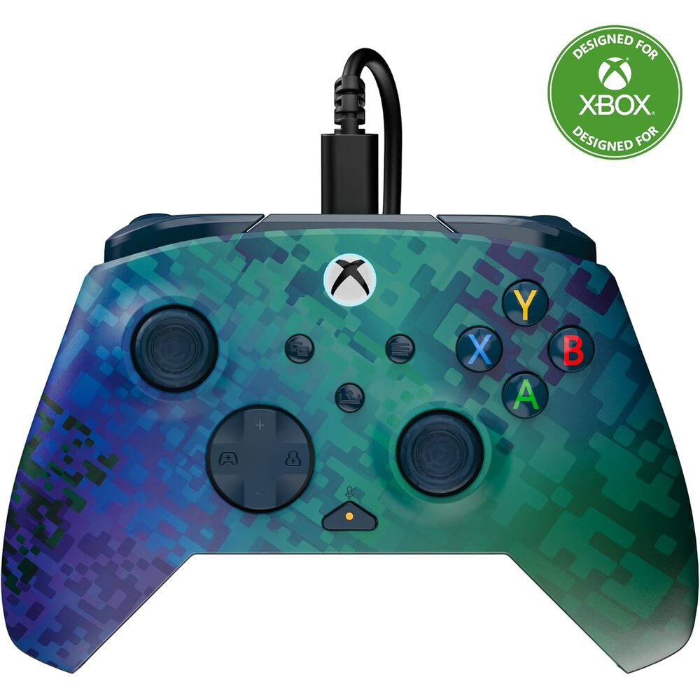 Turtle Beach Rematch Manette filaire Câble USB 2.5m - Boutons Programmables & Commandes audio - Xbox Series X|S, PC (Licence officielle Microsoft) - Motif Advanced Glitch