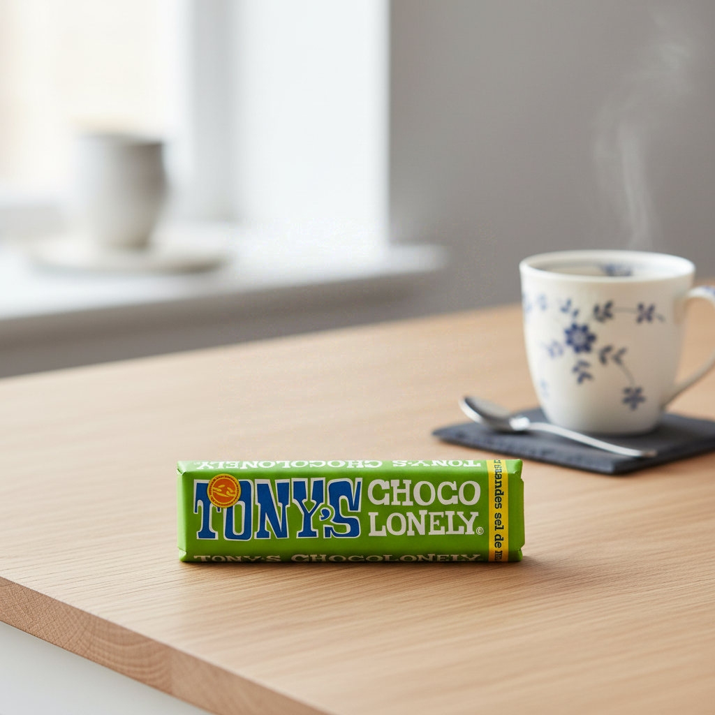 TONY'S CHOCOLONELY Chocolat noir aux amandes et sel de mer - 47 g