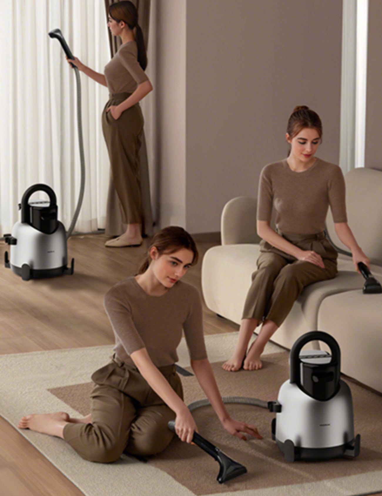 Deerma BY700 S Nettoyeur à taches filaire, nettoyeur de tissus, nettoyeur de tapis, aspirateur laveur, performance puissante améliorée de 1700 W