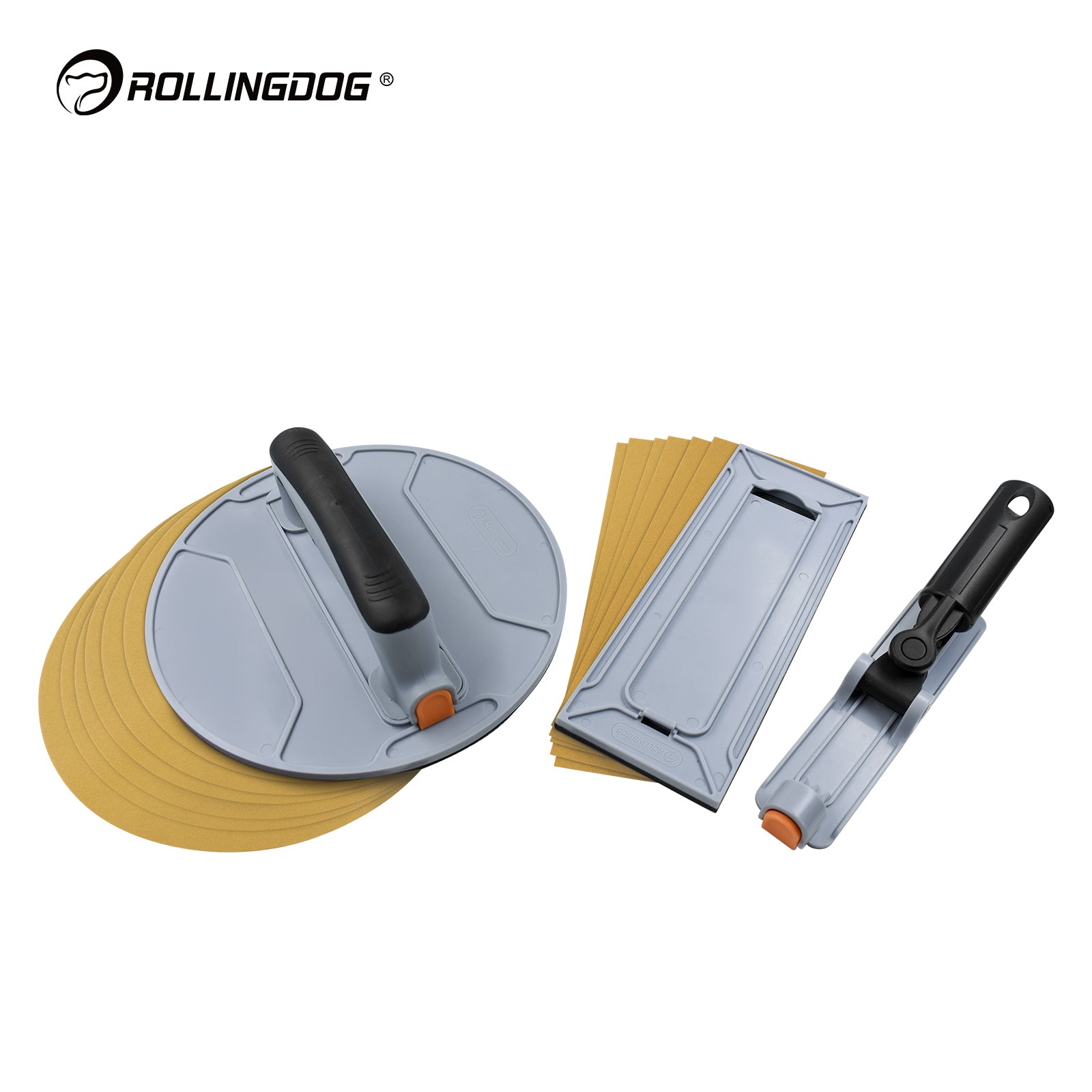 ROLLINGDOG SURFEX Kit de ponçage mural 16 pièces, kit de ponçage professionnel pour la préparation des surfaces murales, finition de plâtre, rénovation, bricolage et construction