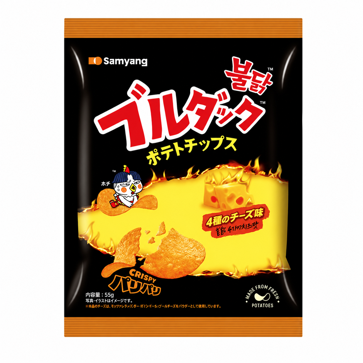 Samyang Buldak Chips de pommes de terre au fromage 55 g