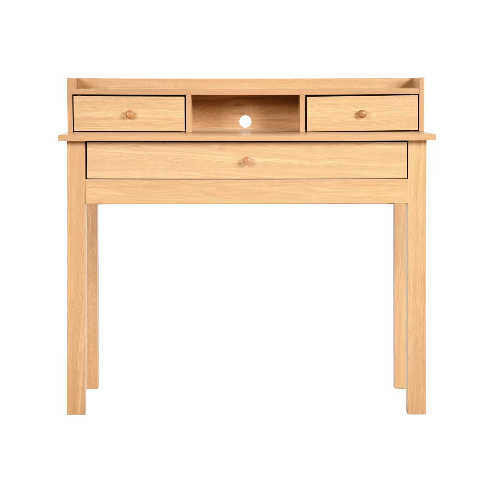 Bureau URBAN MEUBLE avec finition en bois, tiroirs et étagère