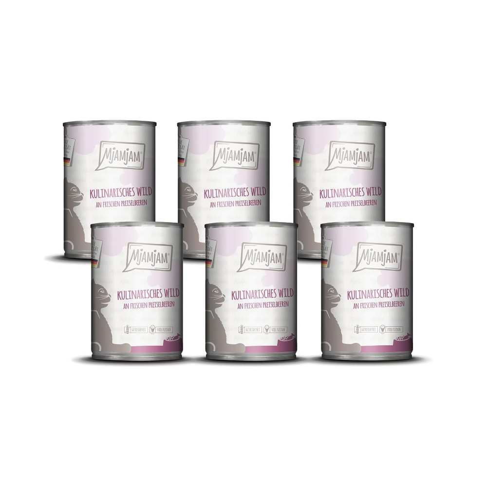 [Peut être servi frais pour l'été] MjAMjAM Nourriture humide culinaire pour chat Jeu canneberge - 400 g x 6