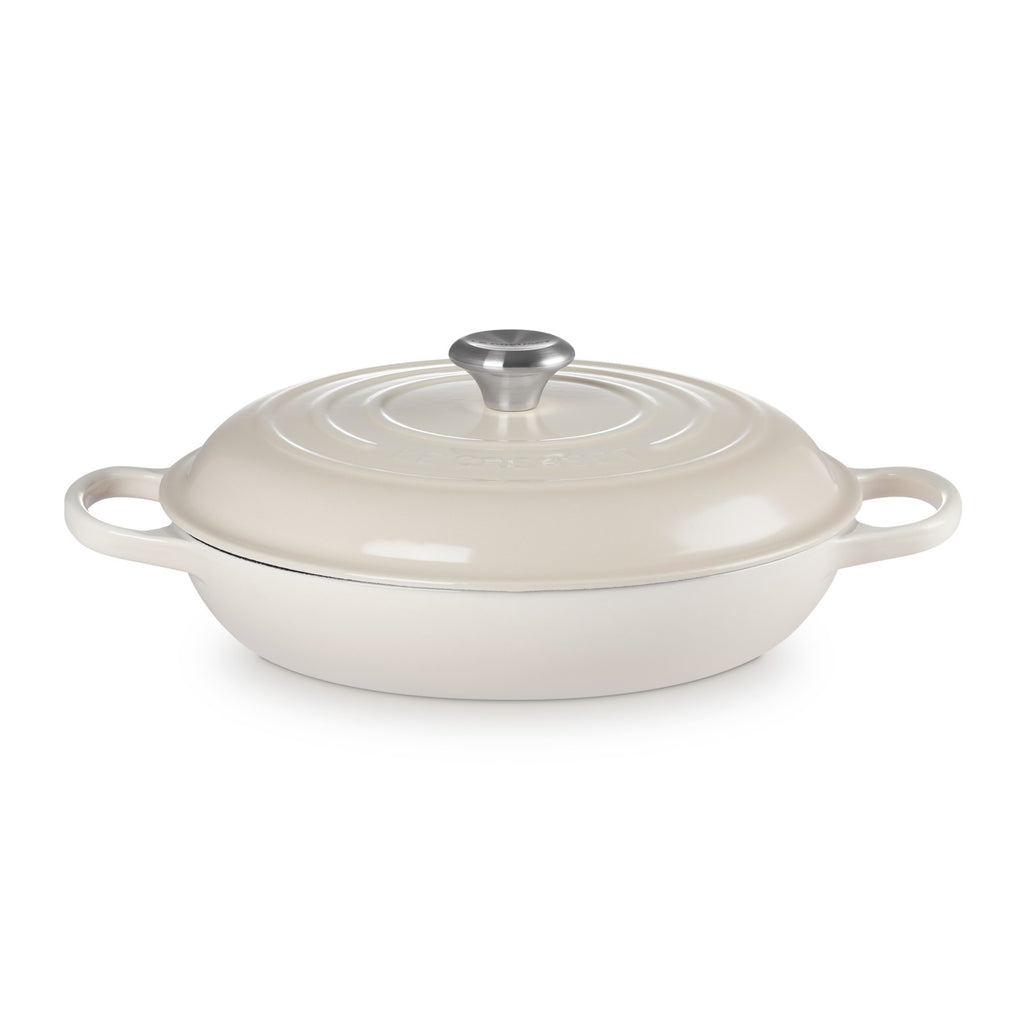 LE CREUSET Signature Cocotte ovale avec diamètre de 31 cm - Blanc meringue
