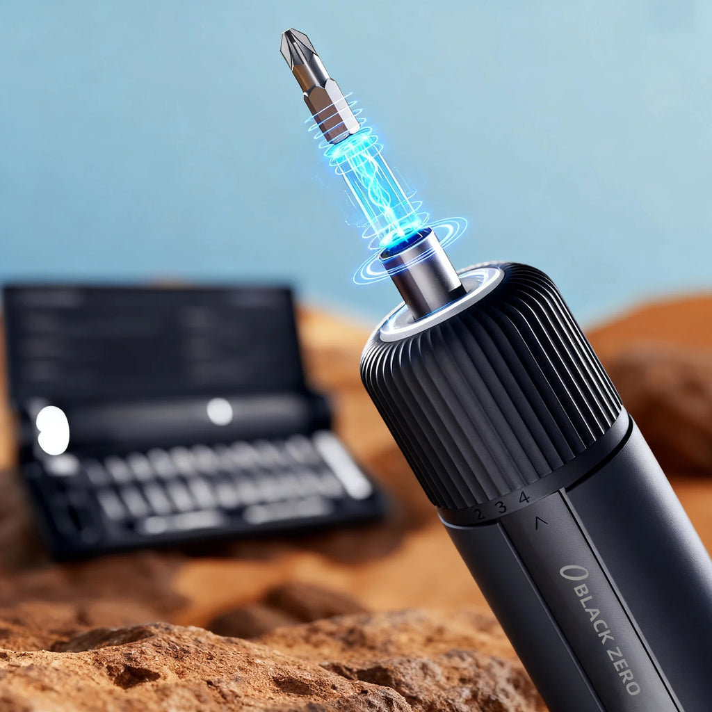 BLACK ZERO Tournevis sans fil, Kit de tournevis électrique puissant 3,6 V à couple élevé, Outil portatif multifonction pour bricolage à domicile, Rechargeable par USB, Compact et léger